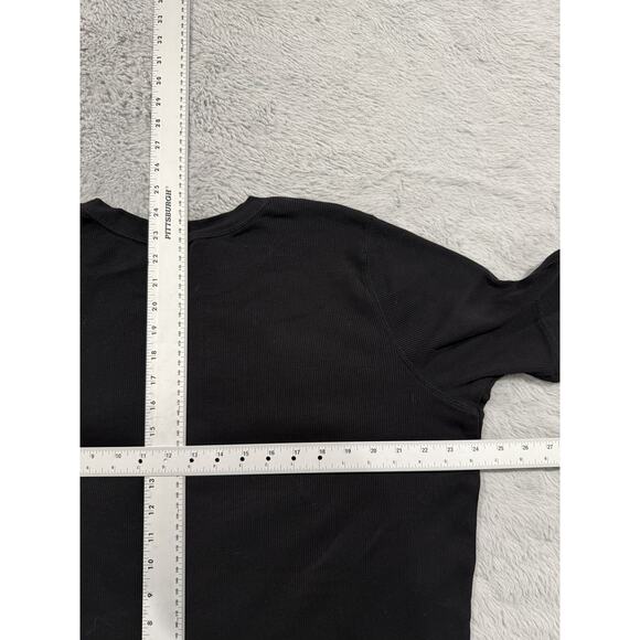 Lauren Ralph Lauren Shirt Womens XL Black Ribbed Pocket Crewneck Tee Classic - Picture 7 of 7